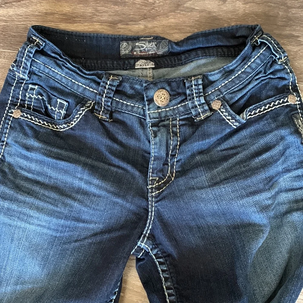 SILVER Capris faded dark blue size 26 - Picture 6 of 6